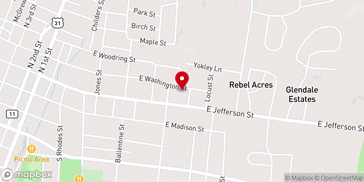 Map showing location of Pulaski Philadelphia Seventh-day Adventist Church