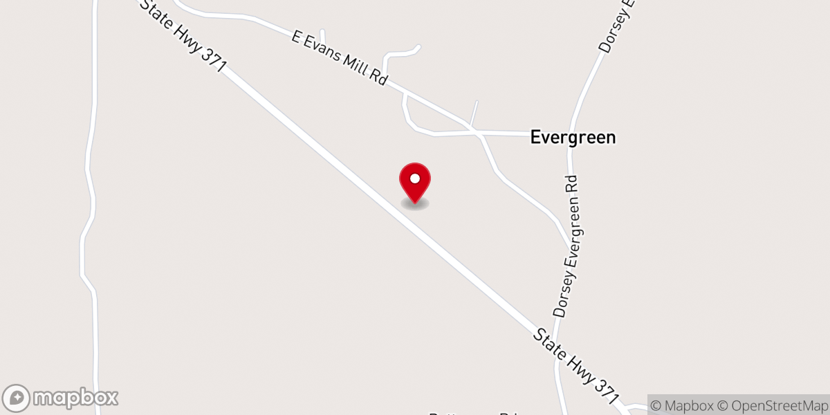 Map showing location of Evergreen United Methodist Church