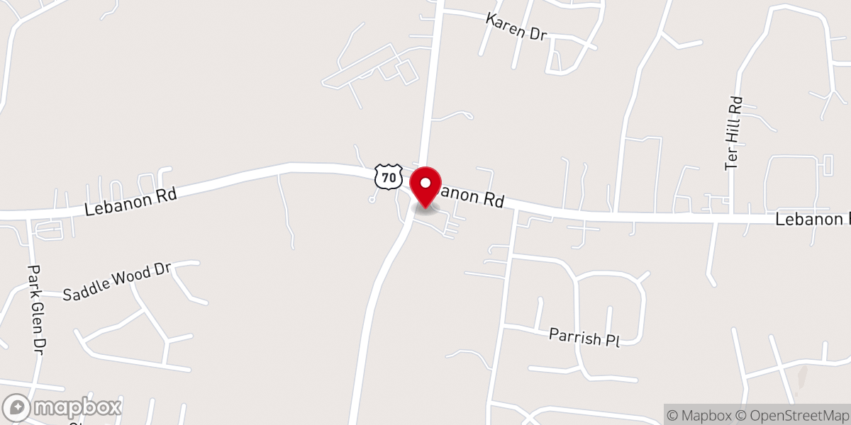 Map showing location of Silver Springs Baptist Church