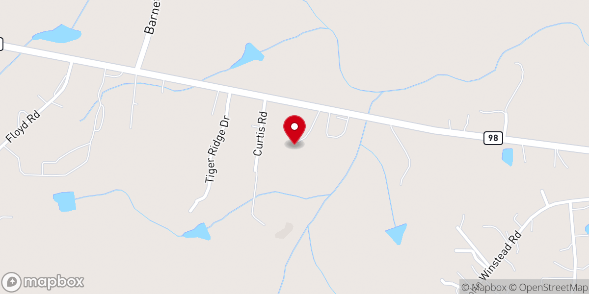Map showing location of Calvary's Cross Baptist Church