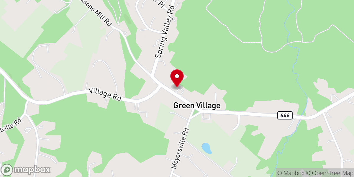 Map showing location of United Methodist Church in Green Village