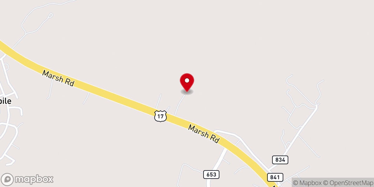 Map showing location of Bealeton Pentecostal Church