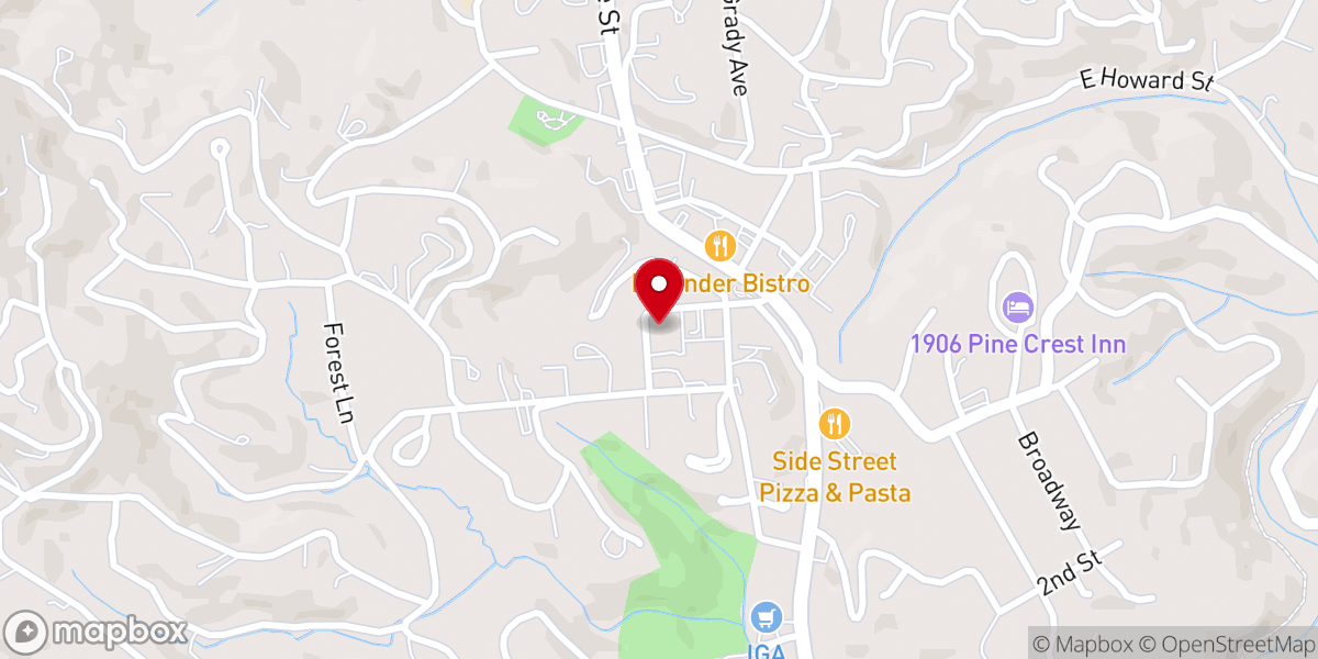 Map showing location of First Baptist Church of Tryon