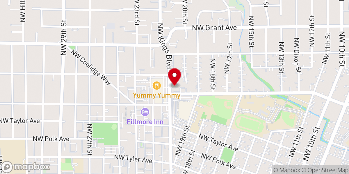 Map showing location of Mid Valley Baptist Church
