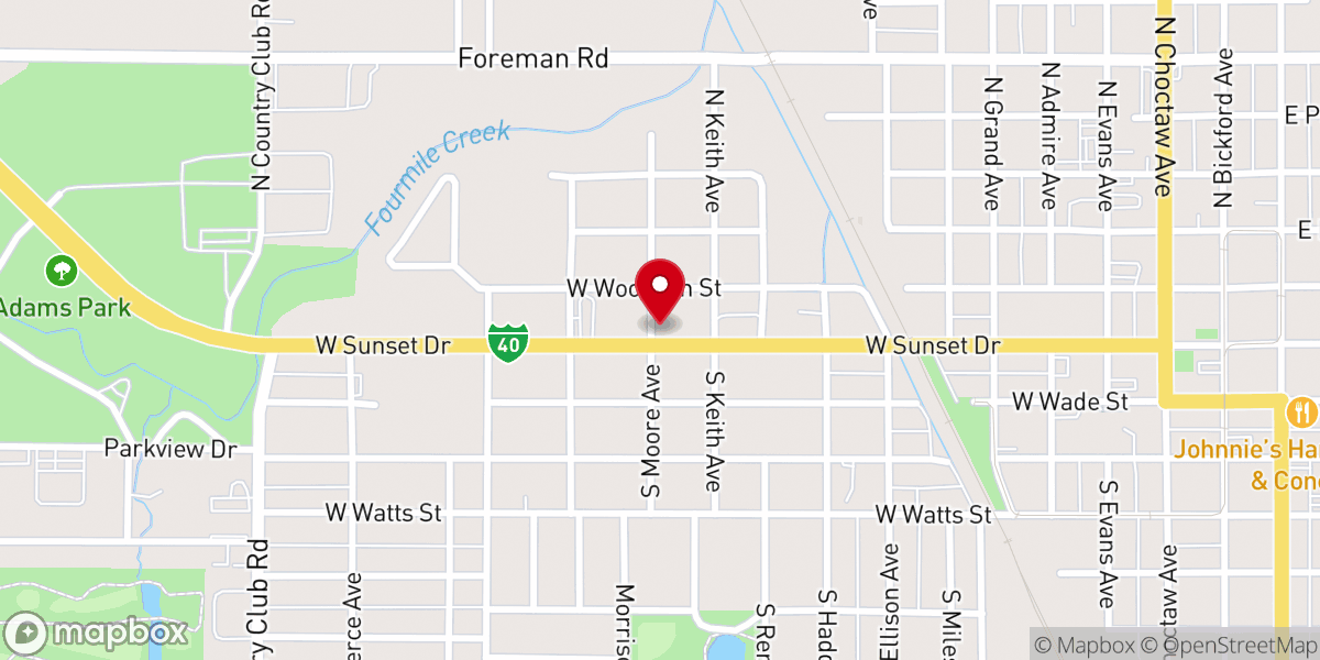 Map showing location of The Lord's Harvest community service
