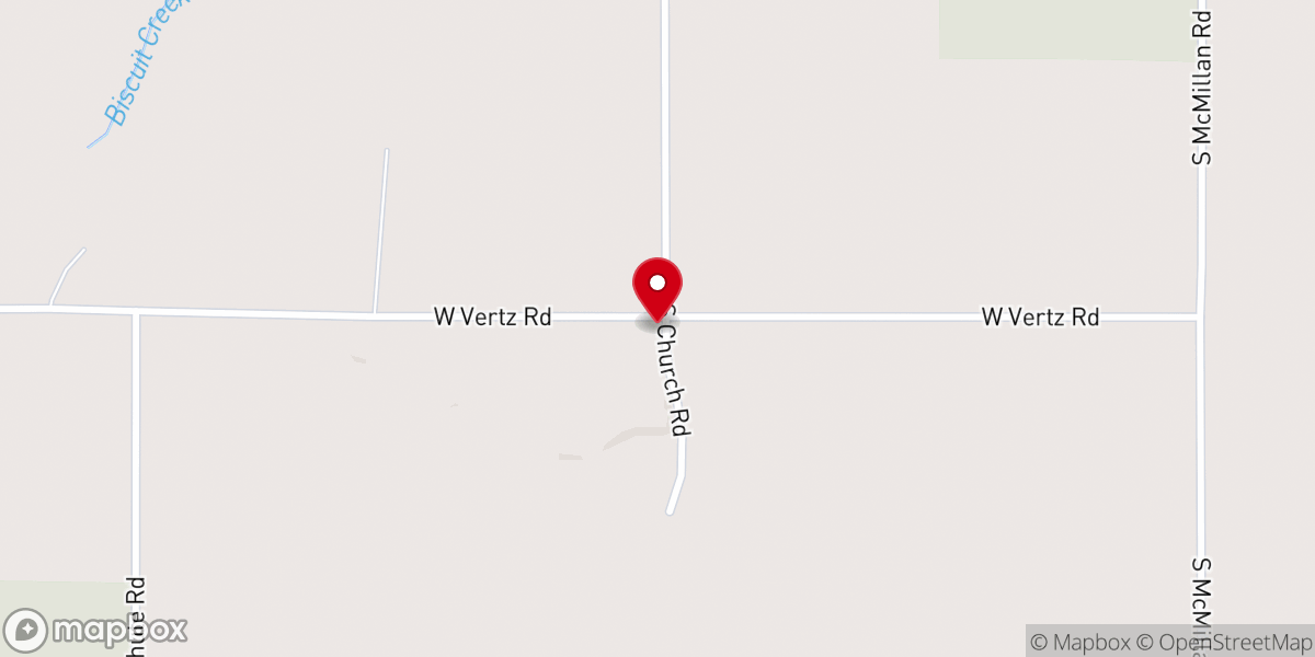 Map showing location of Ozark Grace Brethren Church