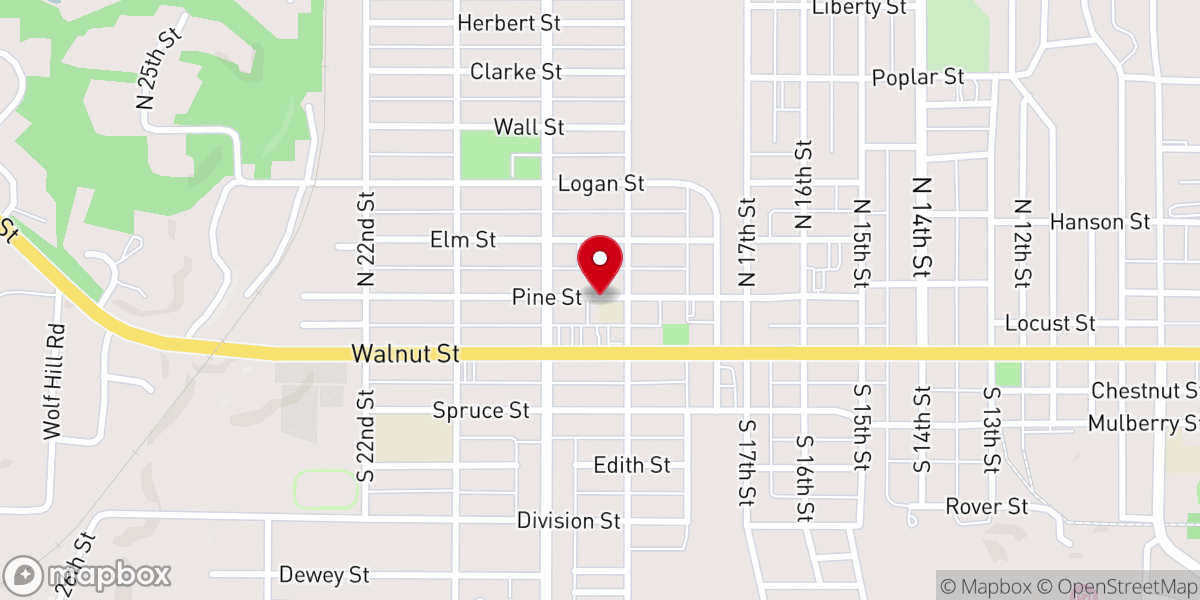 Map showing location of Immanuel Lutheran Church & School