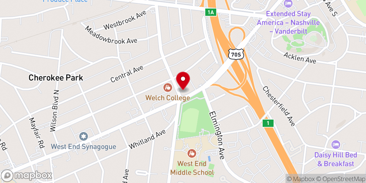 Map showing location of West End Church of Christ