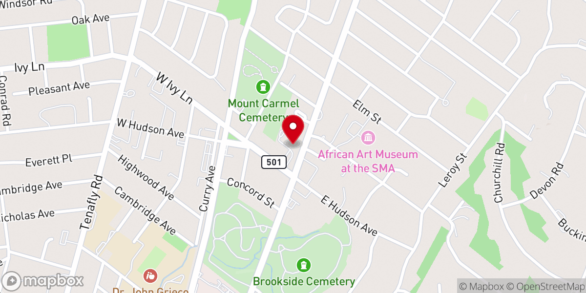 Map showing location of Tenafly Jewish Israeli Congregation Inc