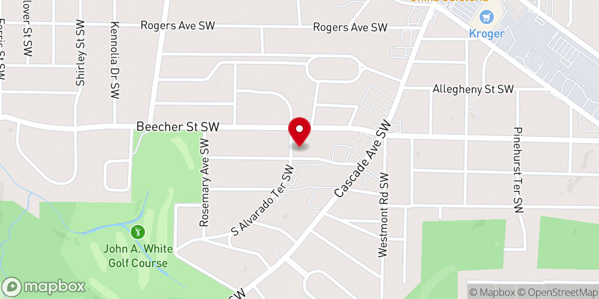 Map showing location of Second Mount Olive Baptist Church