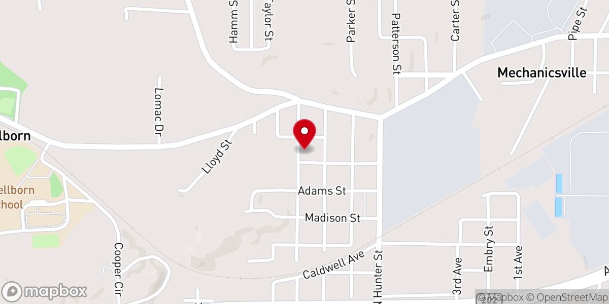 Map showing location of Fairview Baptist Church