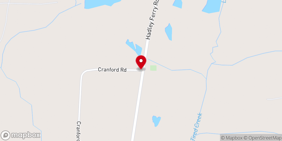 Map showing location of New White Springs Baptist Church
