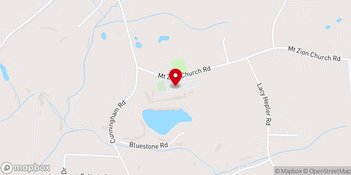 Map showing location of Mt. Zion Wesleyan Church