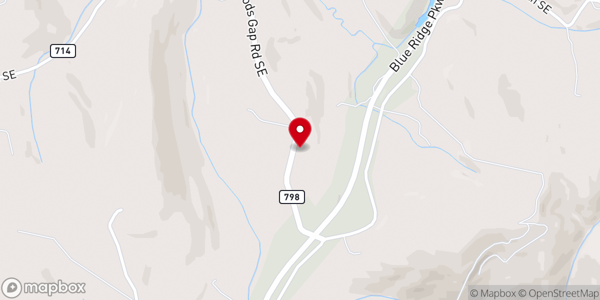 Map showing location of Thomas Grove Church