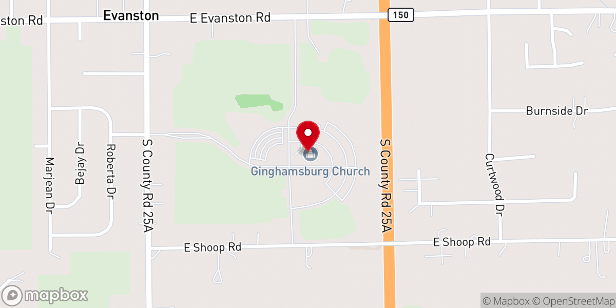 Map showing location of Ginghamsburg Church - Tipp City Campus