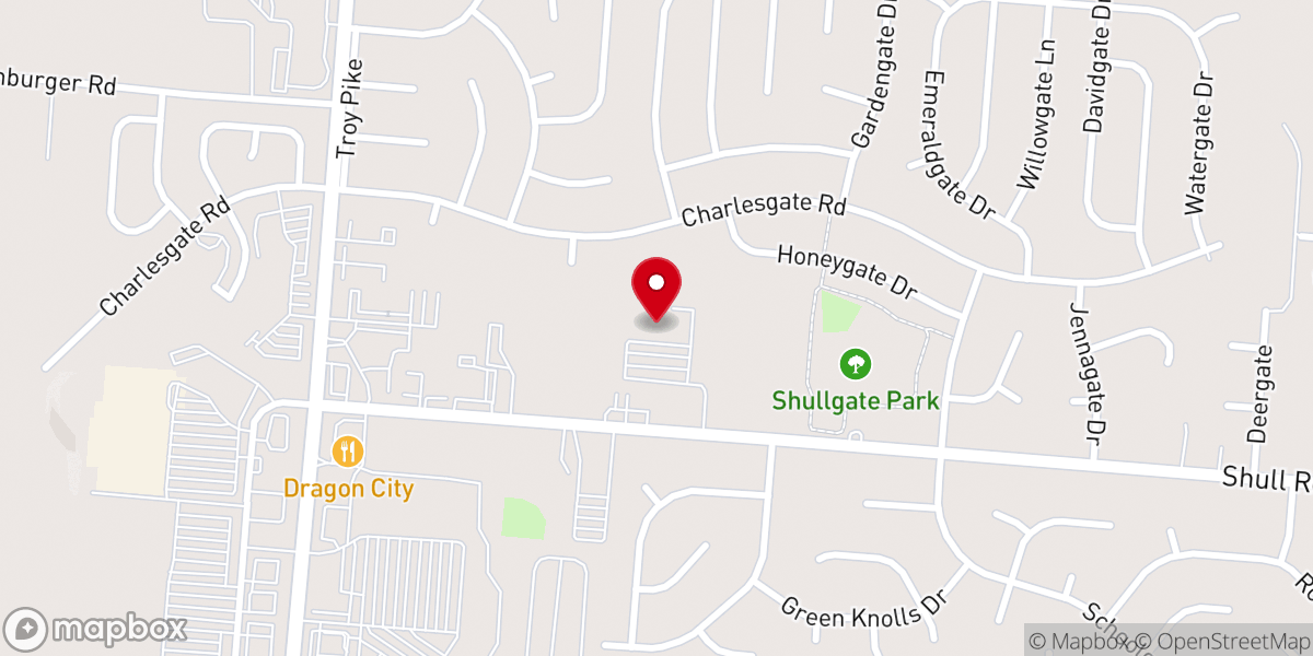 Map showing location of Huber Heights First Baptist Church