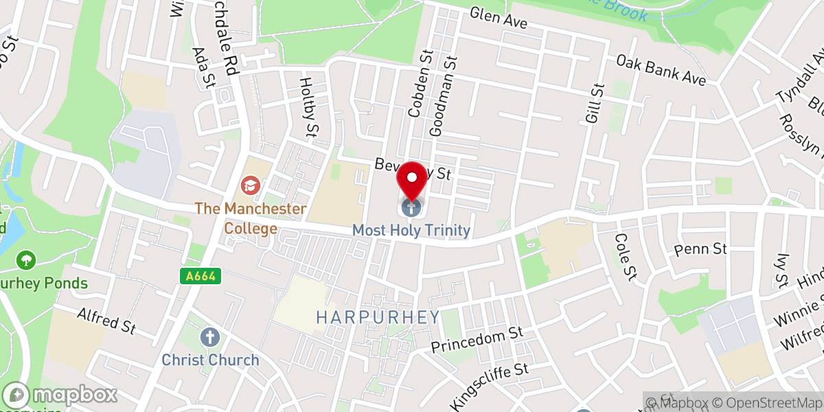 Map showing location of Holy Trinity C Of E Church