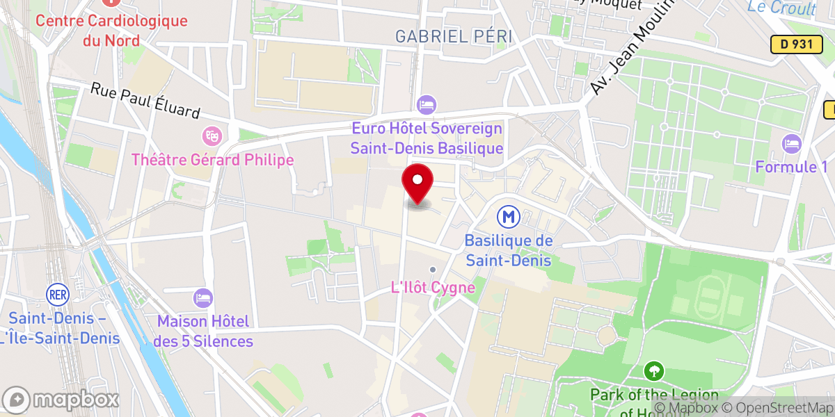 Map showing location of Saint-Denis Basilique: Centre historique