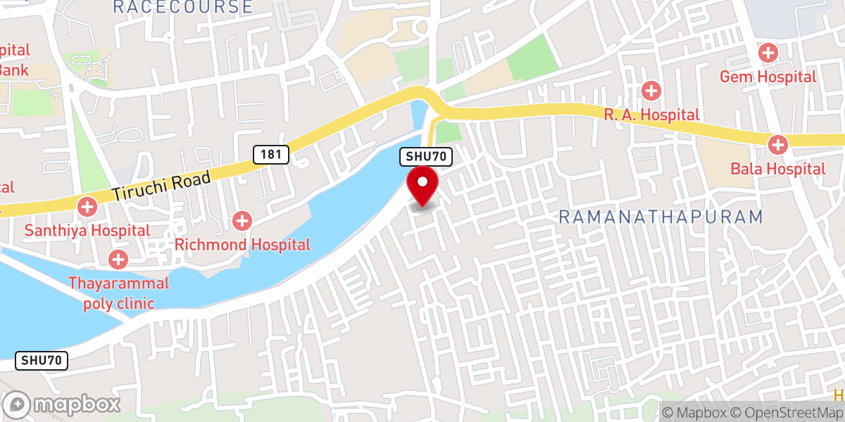Map showing location of Coimbatore Christian Assembly