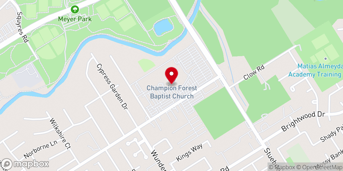 Map showing location of Champion Forest Baptist Church - Champions Campus