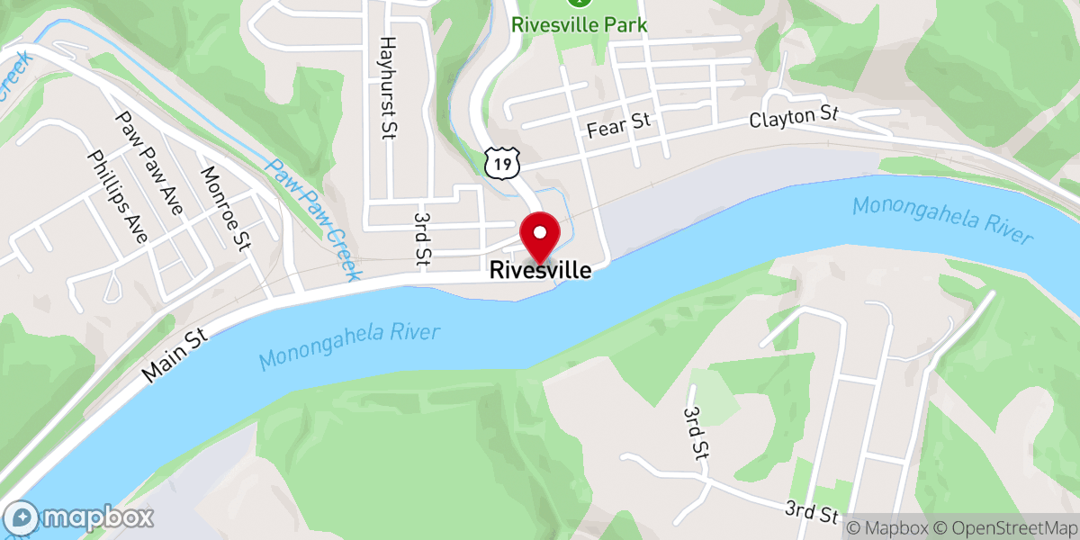Map showing location of Rivesville