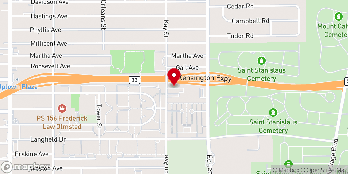Map showing location of Greater United Church of Faith