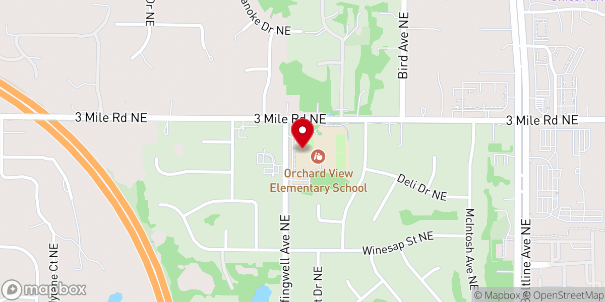 Map showing location of Orchard View