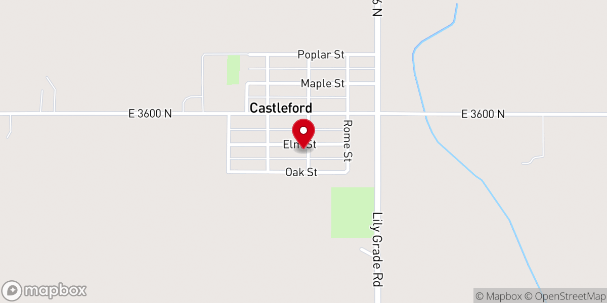 Map showing location of Castleford United Methodist Church