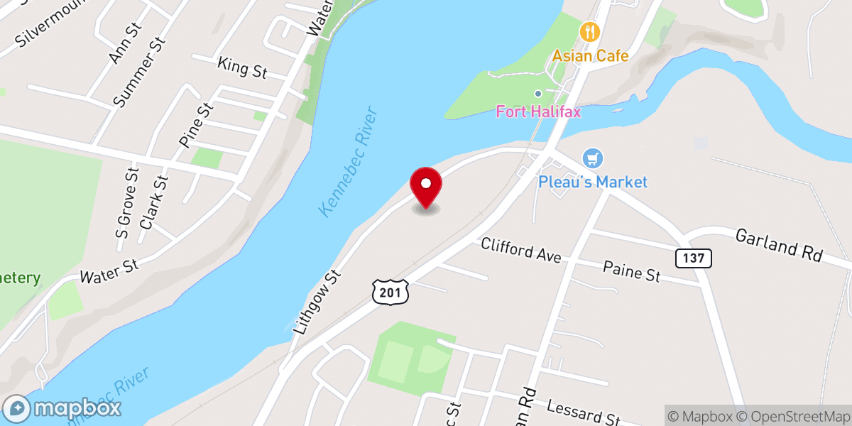 Map showing location of Winslow Congregational Church