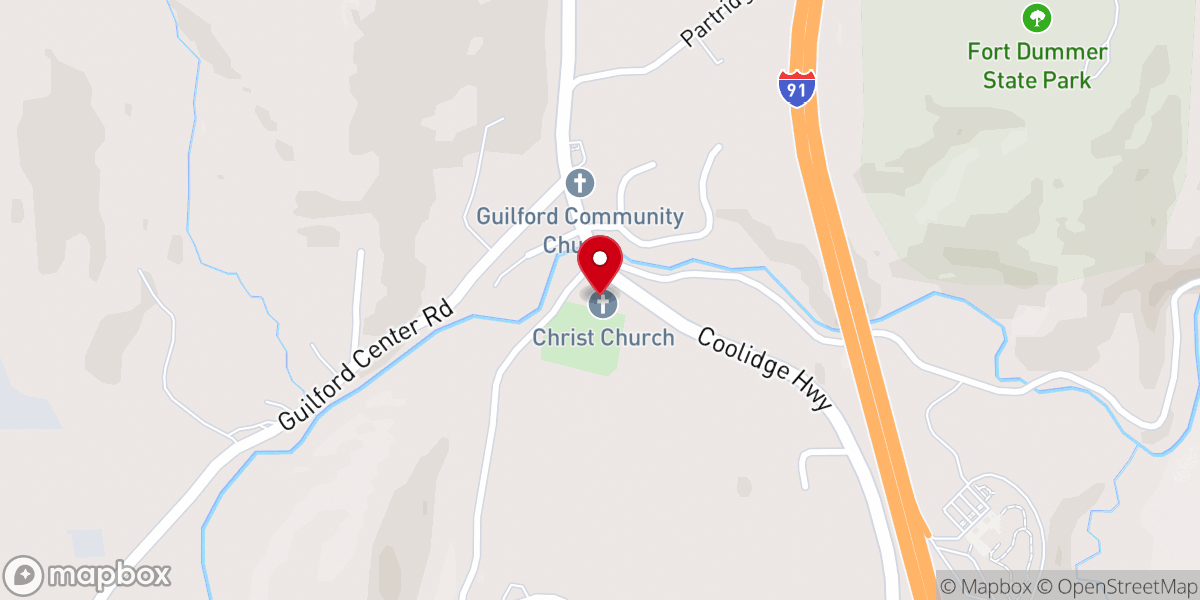 Map showing location of Christ Church Guilford, VT