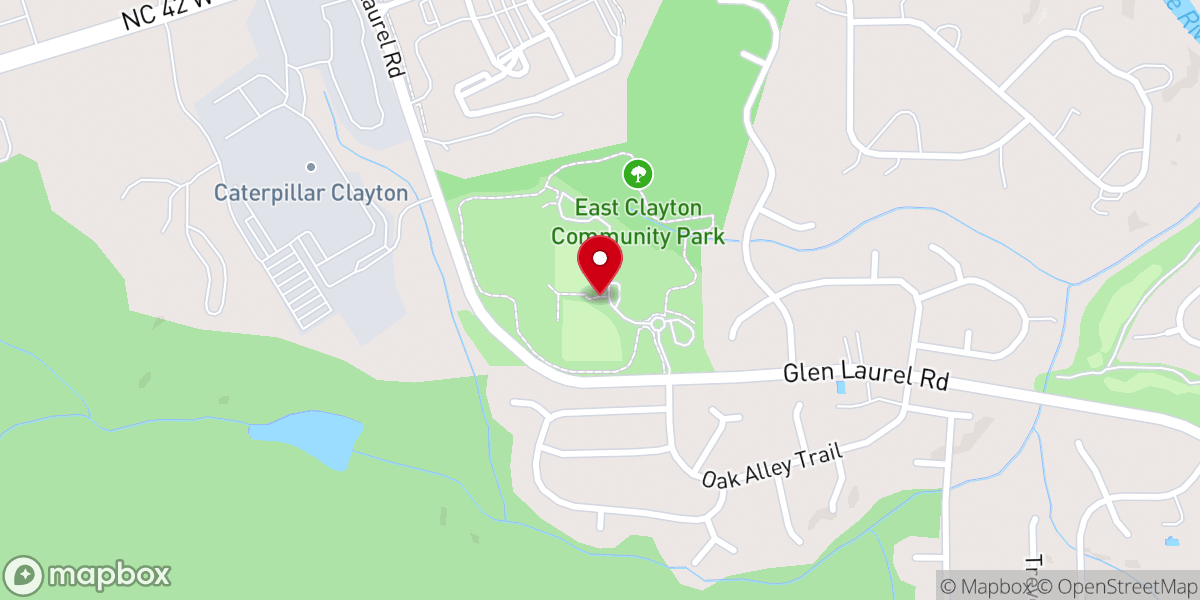Map showing location of East Clayton Community Park