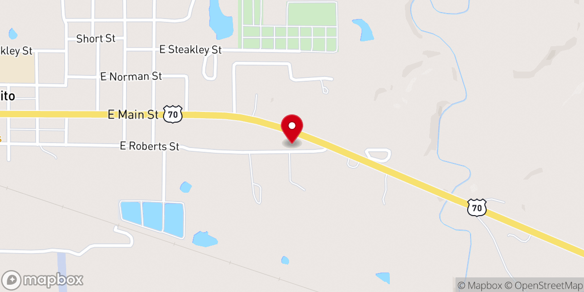 Map showing location of Big creek chapel