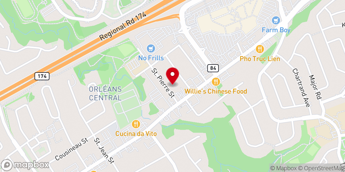 Map showing location of Ottawa Theravada Buddhist Vihara and Cultural Center
