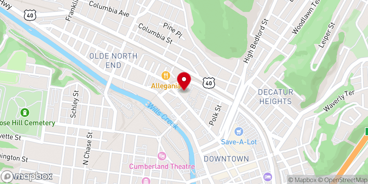 Map showing location of Centre Street United Methodist Church