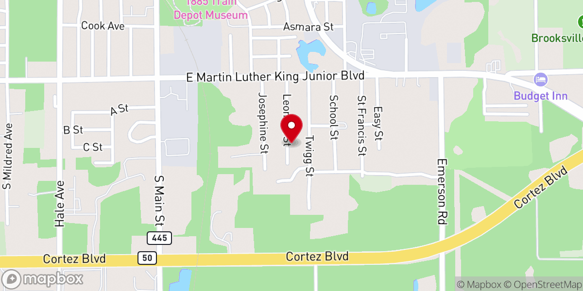 Map showing location of Leonard Street Church of God