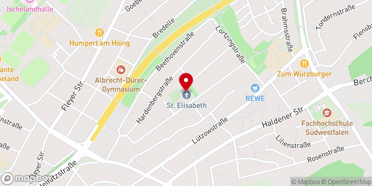 Map showing location of St. Elisabeth