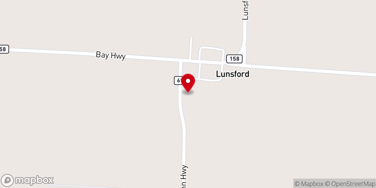 Map showing location of Lunsford Baptist Church