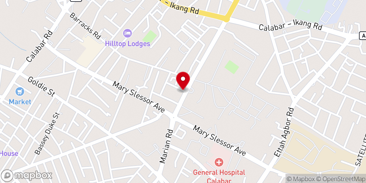Map showing location of City Church Calabar