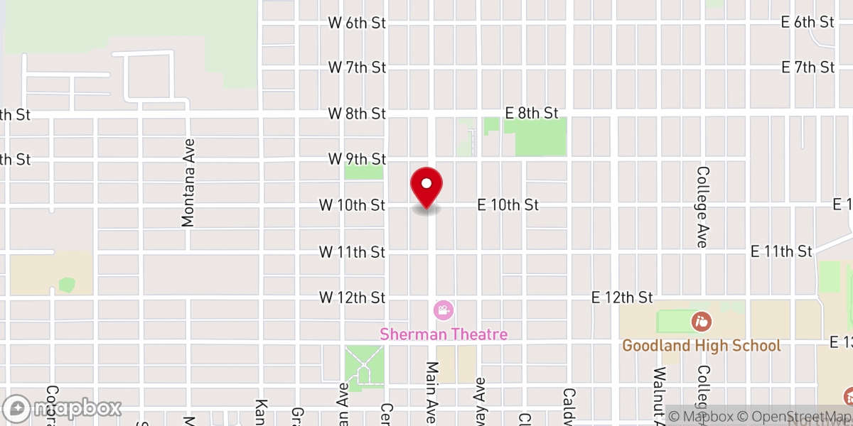 Map showing location of Goodland Churches Thrift Shop