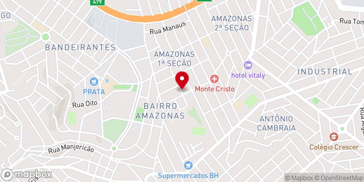 Map showing location of Igreja Batista Peniel