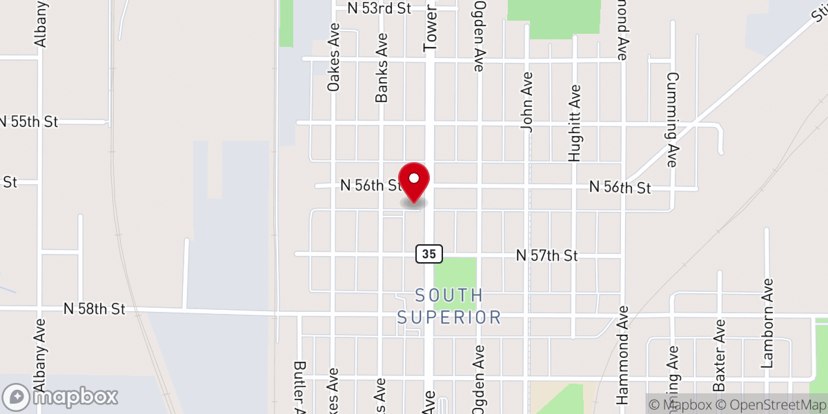 Map showing location of Holy Assumption Parish