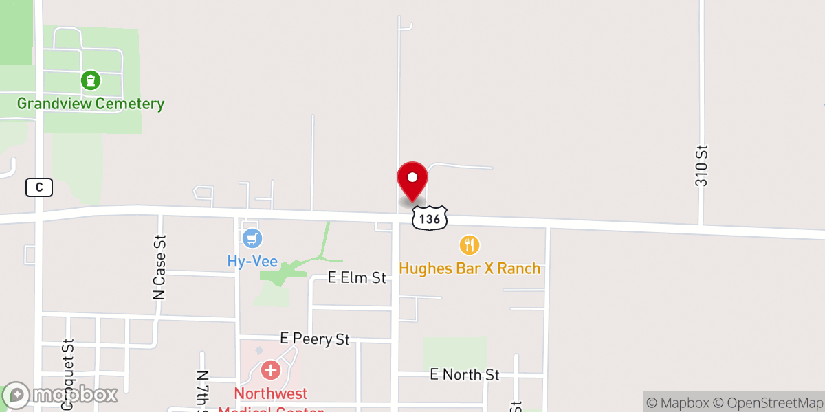 Map showing location of Church of Christ