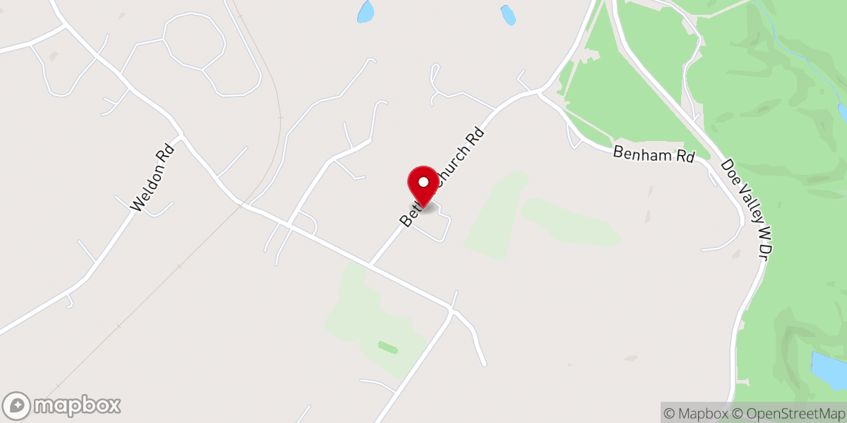 Map showing location of Bethel Methodist Church