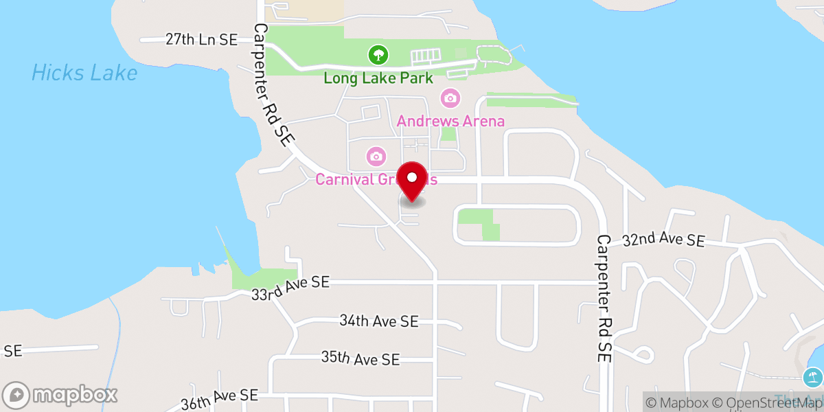Map showing location of Lacey Presbyterian Church