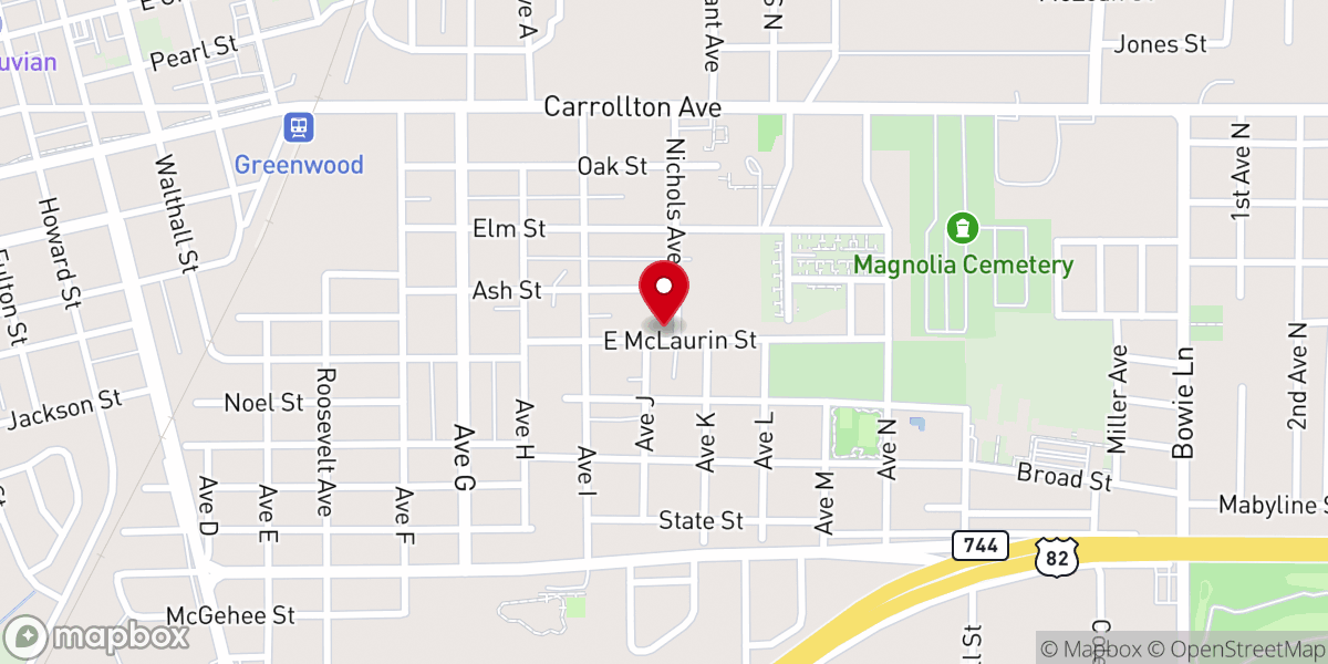Map showing location of Jones Chapel Missionary Baptist Church