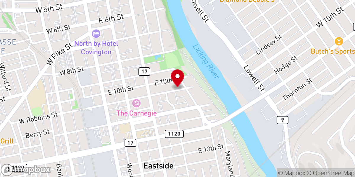 Map showing location of Robbins Street Christian Church