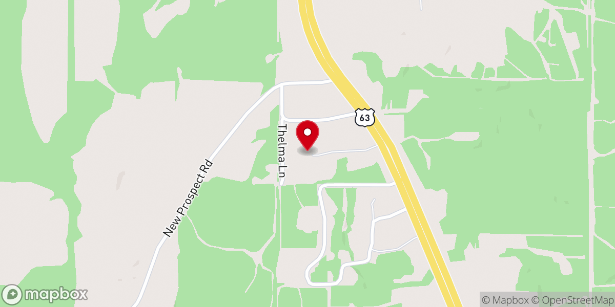 Map showing location of New Prospect Baptist Church