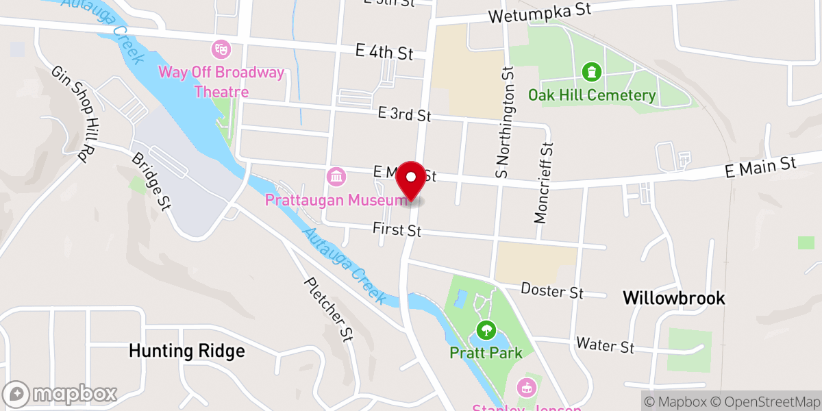 Map showing location of Autauga Baptist Association