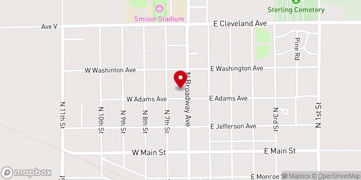 Map showing location of United Presbyterian Church