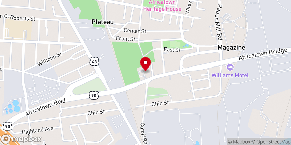 Map showing location of Old Highway 90 Missionary Baptist Church